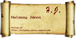 Halassy János névjegykártya