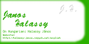 janos halassy business card